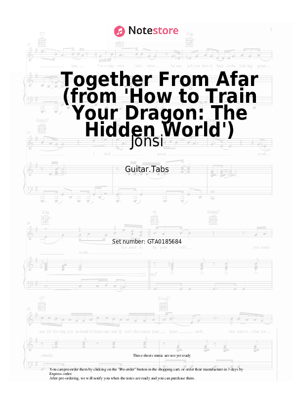 Together From Afar (from 'How to Train Your Dragon: The Hidden World') - Jónsi Tabs - Guitar.Tabs