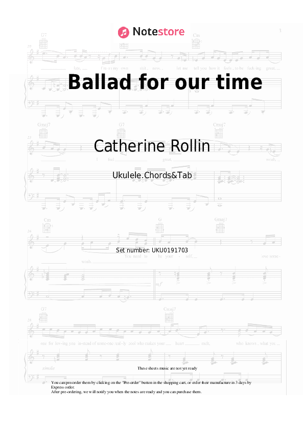 Ballad for our time - Catherine Rollin Ukulele Sheet Music - Ukulele.Chords&Tab