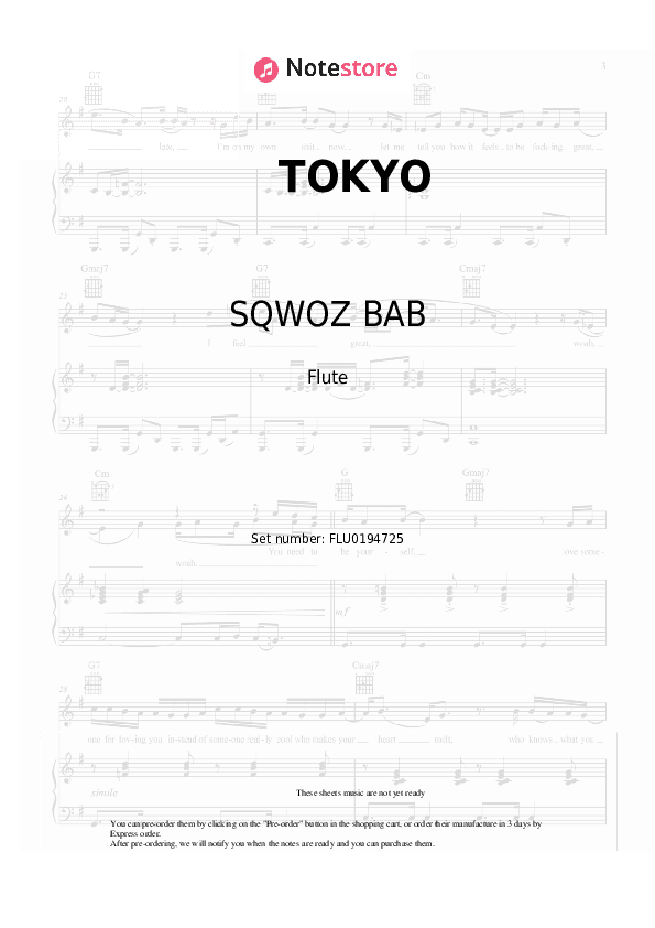 TOKYO - SQWOZ BAB Flute Sheet Music - Flute