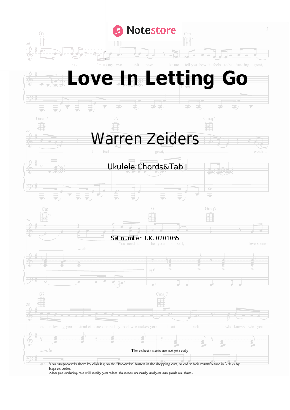 Love In Letting Go - Warren Zeiders, Lanie Gardner Ukulele Sheet Music - Ukulele.Chords&Tab