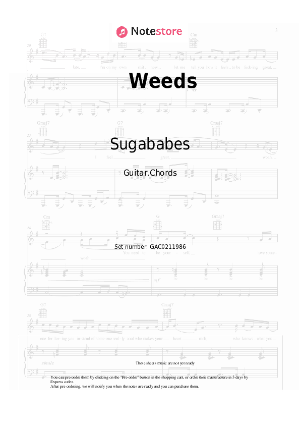 Weeds - Sugababes Chords - Guitar.Chords