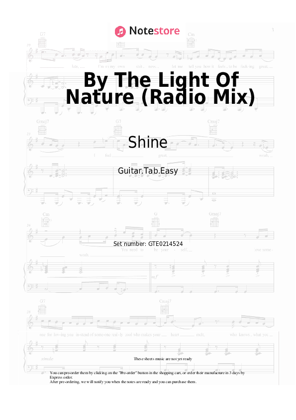 By The Light Of Nature (Radio Mix) - Shine Tabs Easy - Guitar.Tab.Easy