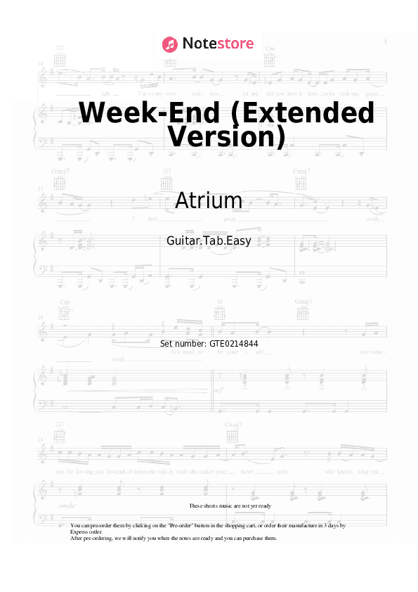 Week-End (Extended Version) - Atrium Tabs Easy - Guitar.Tab.Easy