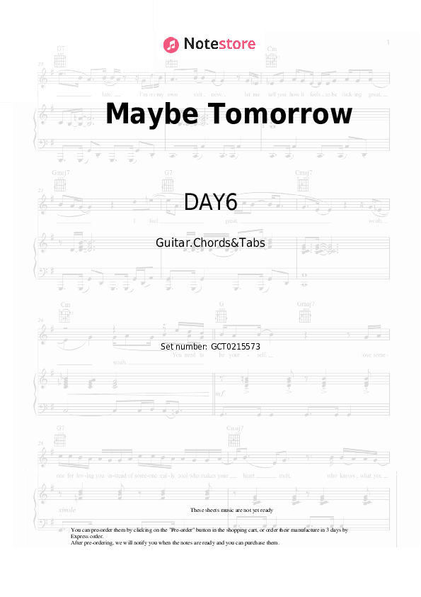 Maybe Tomorrow - DAY6 Chords and Tabs - Guitar.Chords&Tabs