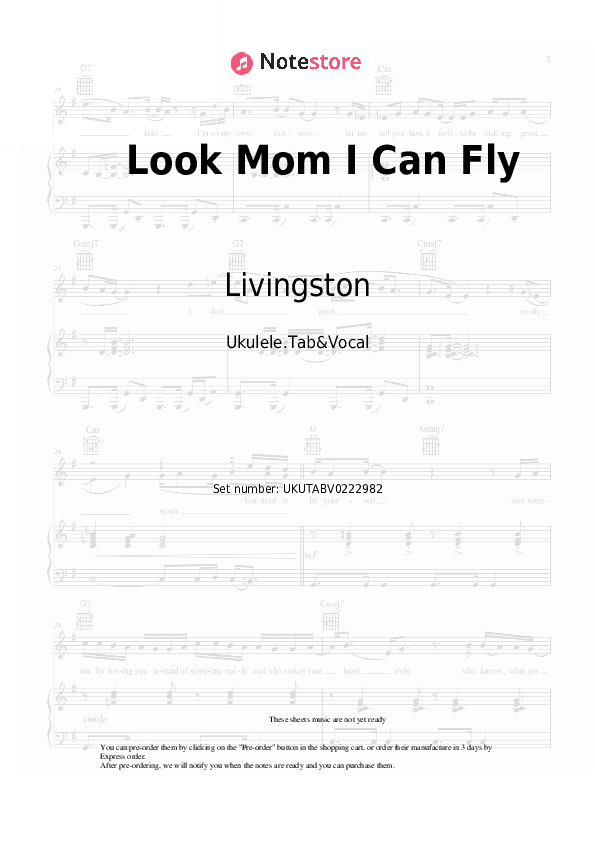 Look Mom I Can Fly - Livingston Sheet Music - Ukulele.Tab&Vocal