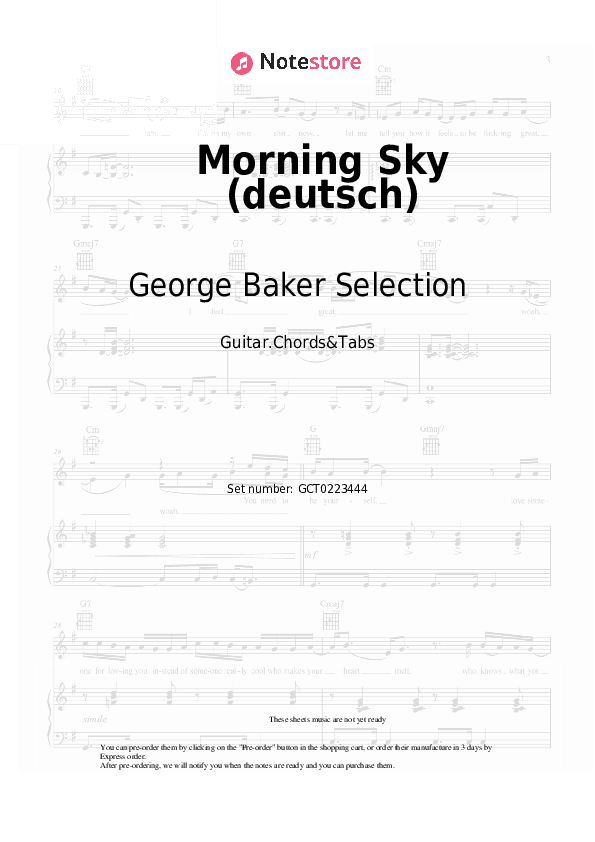 Morning Sky (deutsch) - George Baker Selection Chords and Tabs - Guitar.Chords&Tabs