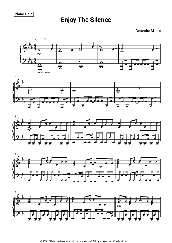 Enjoy the Silence - Depeche Mode Piano Sheet Music - Piano.Solo