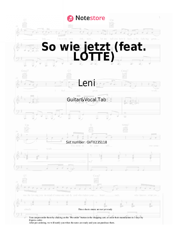 So wie jetzt (feat. LOTTE) - Leni Chords and Voice - Guitar&Vocal.Tab