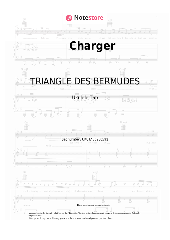 Charger - TRIANGLE DES BERMUDES Sheet Music - Ukulele.Tab