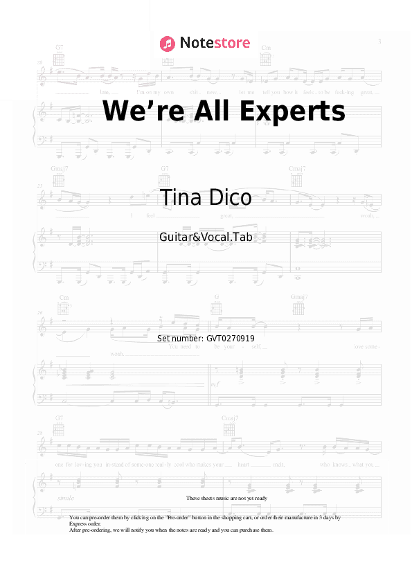We’re All Experts - Tina Dico Chords and Voice - Guitar&Vocal.Tab