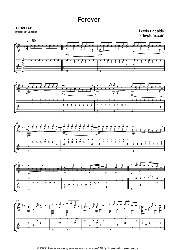 Forever - Lewis Capaldi Tabs - Guitar.Tabs