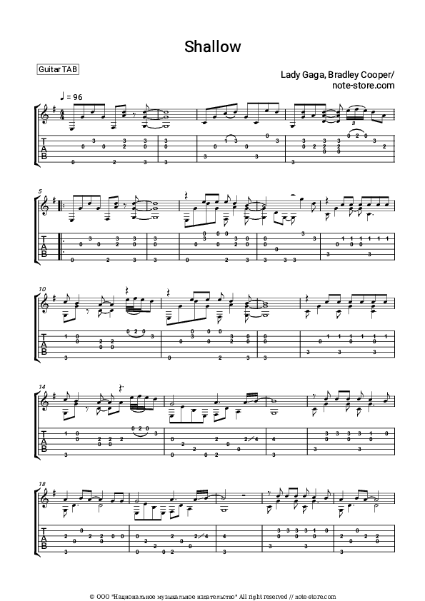 Shallow (From A Star Is Born) - Lady Gaga, Bradley Cooper Tabs - Guitar.Tabs