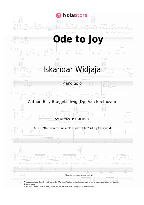 Ode to Joy - Iskandar Widjaja Piano Sheet Music - Piano.Solo