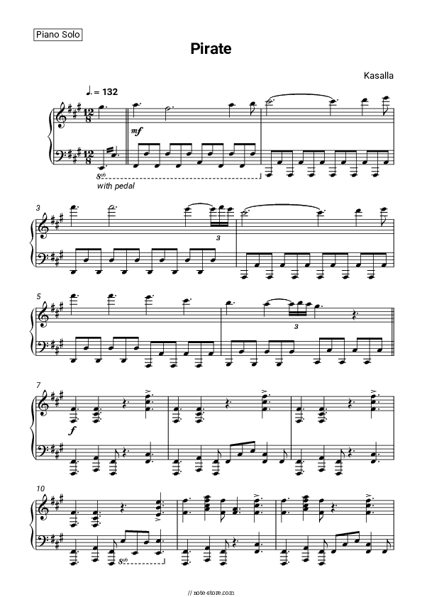 Pirate - Kasalla Piano Sheet Music - Piano.Solo