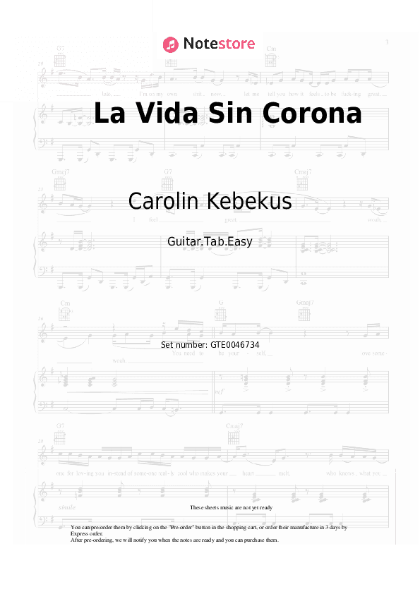 La Vida Sin Corona - Carolin Kebekus, Karl Lauterbach Tabs Easy - Guitar.Tab.Easy