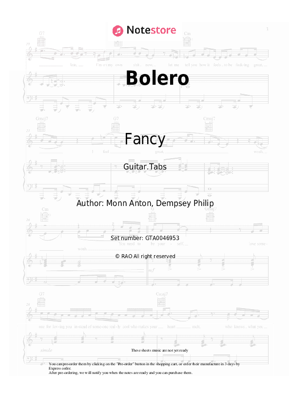 Bolero - Fancy Tabs - Guitar.Tabs