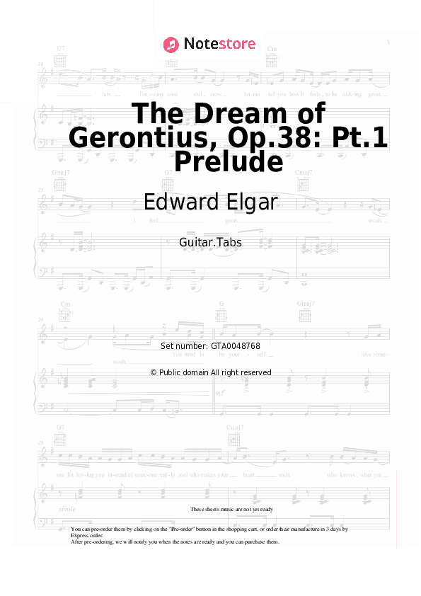 The Dream of Gerontius, Op.38: Pt.1 Prelude - Edward Elgar Tabs - Guitar.Tabs