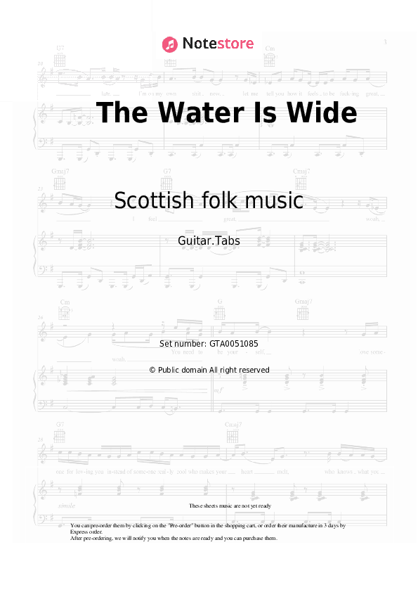 The Water Is Wide - Scottish folk music Tabs - Guitar.Tabs
