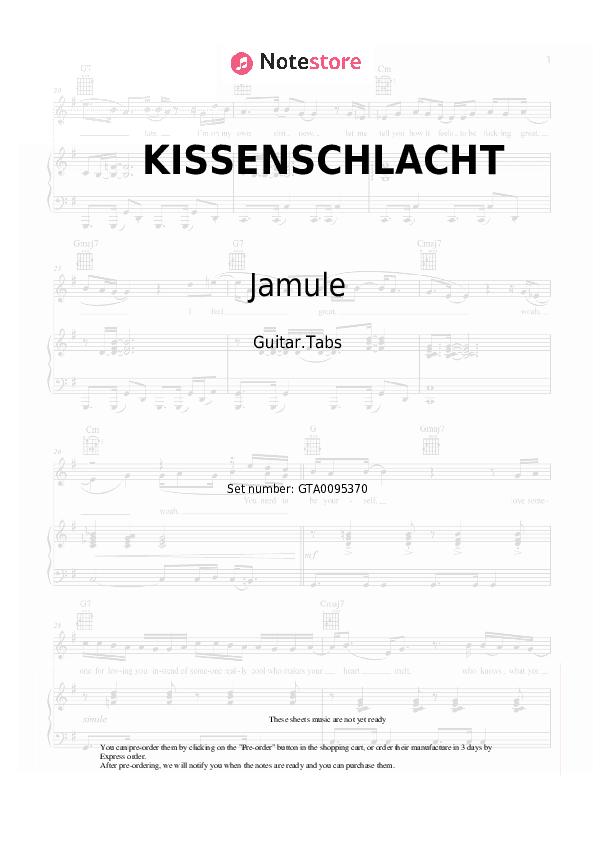 KISSENSCHLACHT - Jamule, Fourty Tabs - Guitar.Tabs