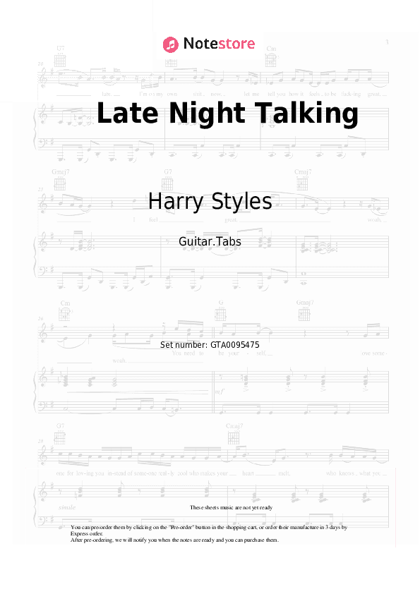 Late Night Talking - Harry Styles Tabs - Guitar.Tabs