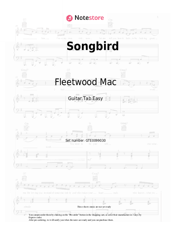 Songbird - Fleetwood Mac Tabs Easy - Guitar.Tab.Easy