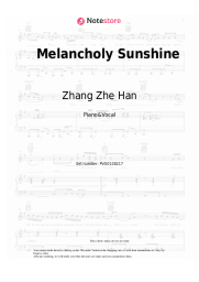Sheet music, chords Zhang Zhe Han - Melancholy Sunshine