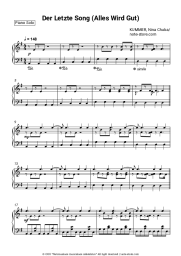Sheet music, chords KUMMER, Nina Chuba - Der Letzte Song (Alles Wird Gut)