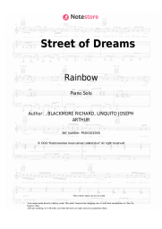 Sheet music, chords Rainbow - Street of Dreams