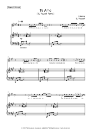 Sheet music, chords Calema, DJ Youcef - Te Amo (DJ Youcef Remix)