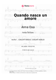 Sheet music, chords Anna Oxa - Quando nasce un amore