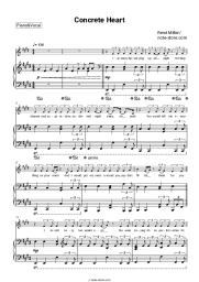 Sheet music, chords René Miller - Concrete Heart