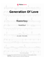 Sheet music, chords Masterboy - Generation Of Love