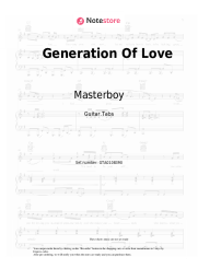 Sheet music, chords Masterboy - Generation Of Love