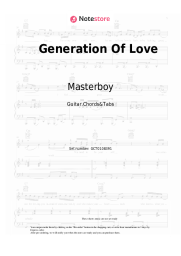 Sheet music, chords Masterboy - Generation Of Love