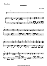 Sheet music, chords Ken Laszlo - Mary Ann