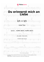 Sheet music, chords Ich + Ich - Du erinnerst mich an Liebe