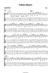 Sheet music, chords Elen - 5 Meter Mauern