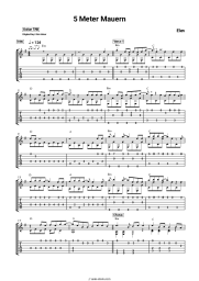 Sheet music, chords Elen - 5 Meter Mauern