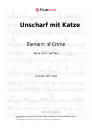 Sheet music, chords Element of Crime - Unscharf mit Katze