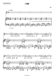 Sheet music, chords IVE - I AM