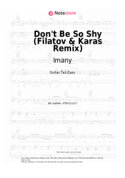 Sheet music, chords Imany - Don't Be So Shy (Filatov & Karas Remix)