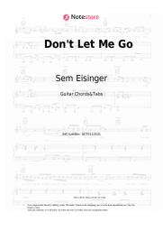 Sheet music, chords Sem Eisinger - Don't Let Me Go