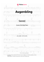 Sheet music, chords Seeed - Augenbling