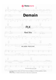 Sheet music, chords PLK - Demain