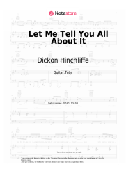 Sheet music, chords Dickon Hinchliffe - Let Me Tell You All About It