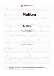 Sheet music, chords Klinac - Molitva