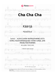 Sheet music, chords Käärijä - Cha Cha Cha