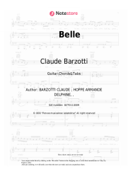 Sheet music, chords Claude Barzotti - Belle