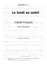 Sheet music, chords Claude François - Le lundi au soleil