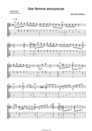 Sheet music, chords Mireille Mathieu - Une femme amoureuse